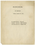 Moe Howard's 62pp. Script, Plus Run Down Page, for ''The Colgate Comedy Hour'' Airing 16 December 1951 -- Very Good Plus Condition